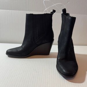 Lucky Brand Black Wedge Chelsea Ankle Boots